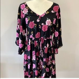 Black w/ Pink Floral Print Dress